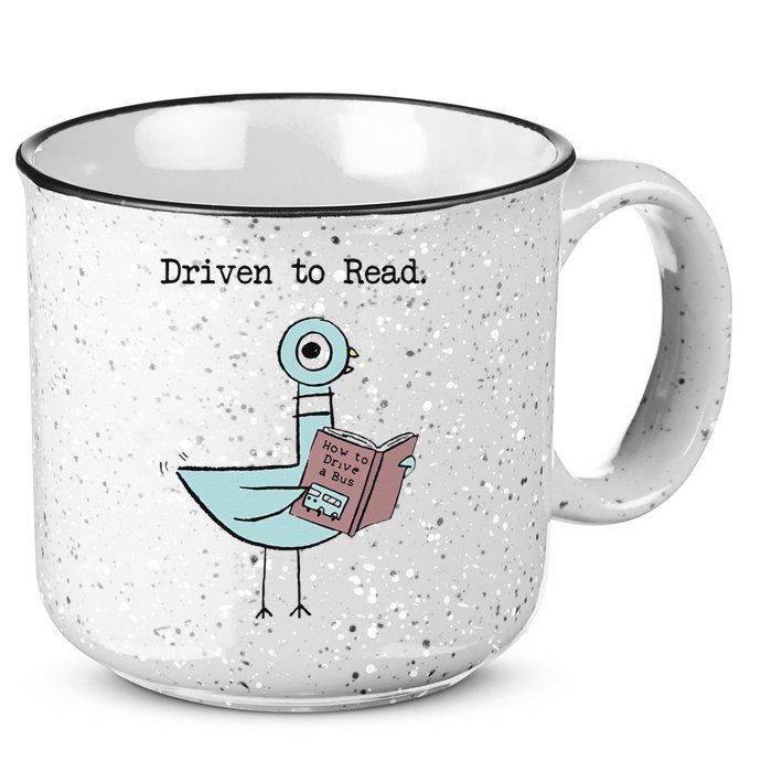 Funny Driven To Read Pigeon Library Reading Books Reader Funny 15oz Campfire Ceramic Mug