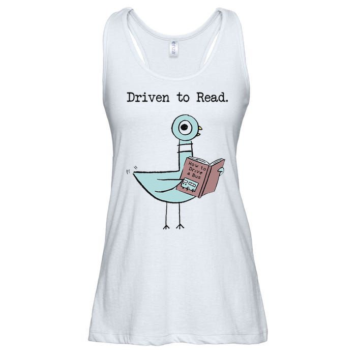 Funny Driven To Read Pigeon Library Reading Books Reader Funny Ladies Essential Flowy Tank