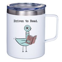 Funny Driven To Read Pigeon Library Reading Books Reader Funny 12oz Stainless Steel Coffee Mug