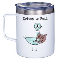 Funny Driven To Read Pigeon Library Reading Books Reader Funny 12oz Stainless Steel Coffee Mug