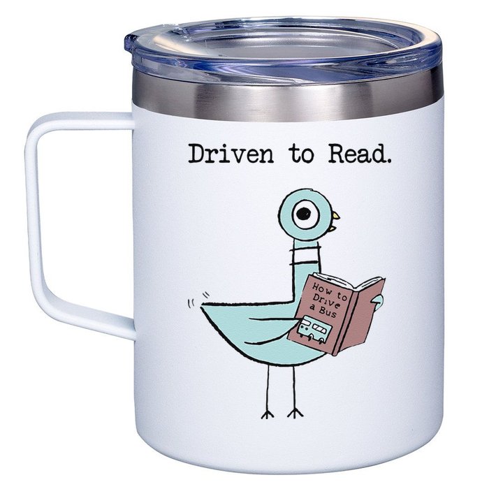 Funny Driven To Read Pigeon Library Reading Books Reader Funny 12oz Stainless Steel Coffee Mug