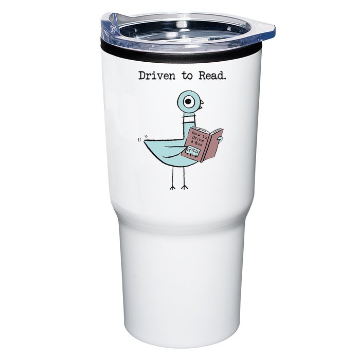 Funny Driven To Read Pigeon Library Reading Books Reader Funny Tumbler