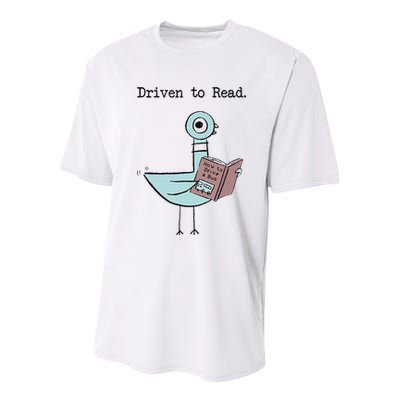 Funny Driven To Read Pigeon Library Reading Books Reader Funny Youth Performance Sprint T-Shirt