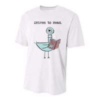 Funny Driven To Read Pigeon Library Reading Books Reader Funny Youth Performance Sprint T-Shirt