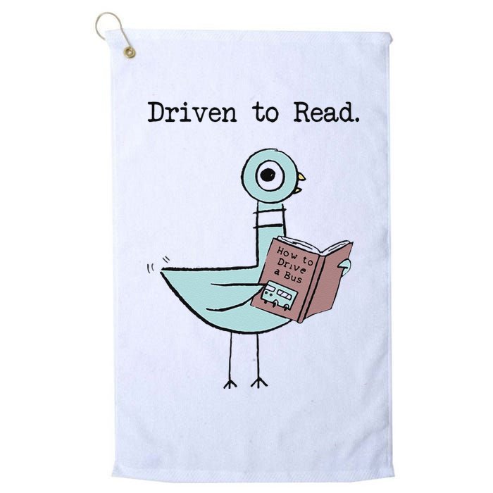 Funny Driven To Read Pigeon Library Reading Books Reader Funny Golf Towel