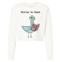 Funny Driven To Read Pigeon Library Reading Books Reader Funny Cropped Pullover Crew