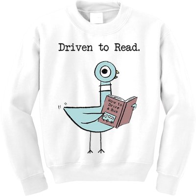 Funny Driven To Read Pigeon Library Reading Books Reader Funny Kids Sweatshirt
