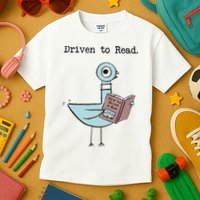 Funny Driven To Read Pigeon Library Reading Books Reader Funny Kids T-Shirt
