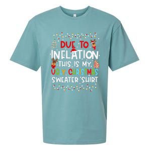 Funny Due To Inflation This Is My Ugly Sweater For Christmas Sueded Cloud Jersey T-Shirt