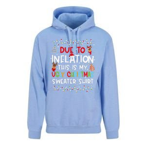 Funny Due To Inflation This Is My Ugly Sweater For Christmas Unisex Surf Hoodie