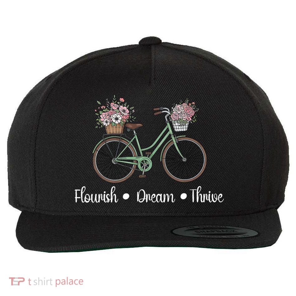 Flourish Dream Thrive Floral Bike Subtle 8647 Trump Resist Wool Snapback Cap
