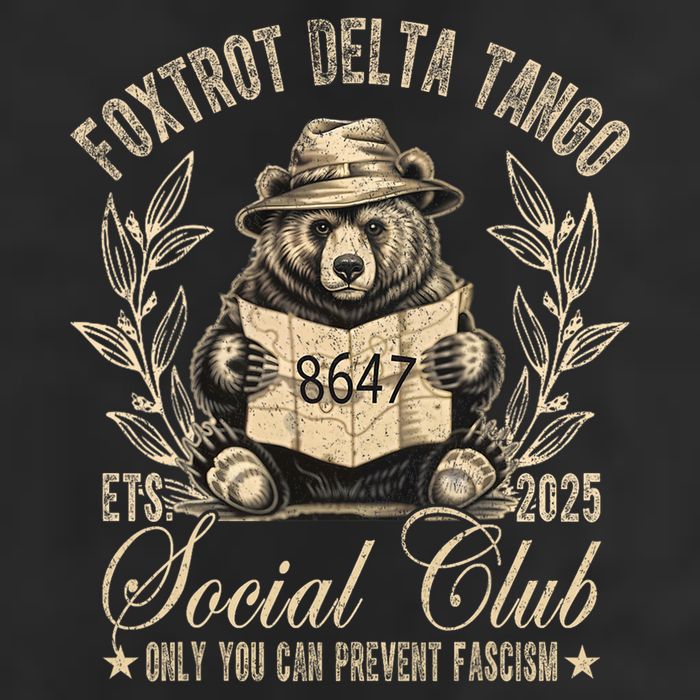 Foxtrot Delta Tango Social Club Only You Can Prevent Fascism Large Microfiber Waffle Golf Towel