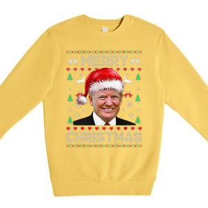 Funny Donald Trump Merry Christmas Family Ugly Sweater Xmas Gift Premium Crewneck Sweatshirt