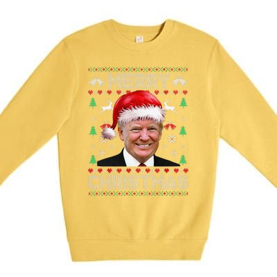 Funny Donald Trump Merry Christmas Family Ugly Sweater Xmas Gift Premium Crewneck Sweatshirt