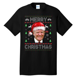 Funny Donald Trump Merry Christmas Family Ugly Sweater Xmas Gift Tall T-Shirt