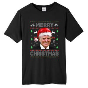 Funny Donald Trump Merry Christmas Family Ugly Sweater Xmas Gift Tall Fusion ChromaSoft Performance T-Shirt