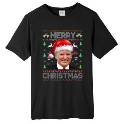 Funny Donald Trump Merry Christmas Family Ugly Sweater Xmas Gift Tall Fusion ChromaSoft Performance T-Shirt