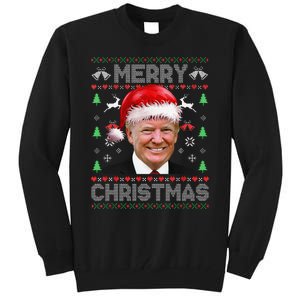 Funny Donald Trump Merry Christmas Family Ugly Sweater Xmas Gift Tall Sweatshirt