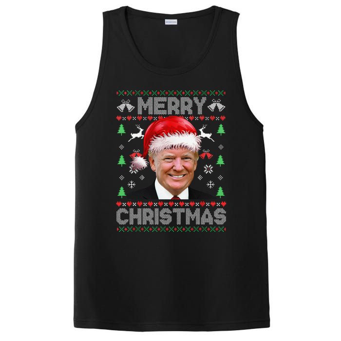 Funny Donald Trump Merry Christmas Family Ugly Sweater Xmas Gift PosiCharge Competitor Tank