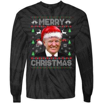 Funny Donald Trump Merry Christmas Family Ugly Sweater Xmas Gift Tie-Dye Long Sleeve Shirt