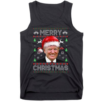 Funny Donald Trump Merry Christmas Family Ugly Sweater Xmas Gift Tank Top