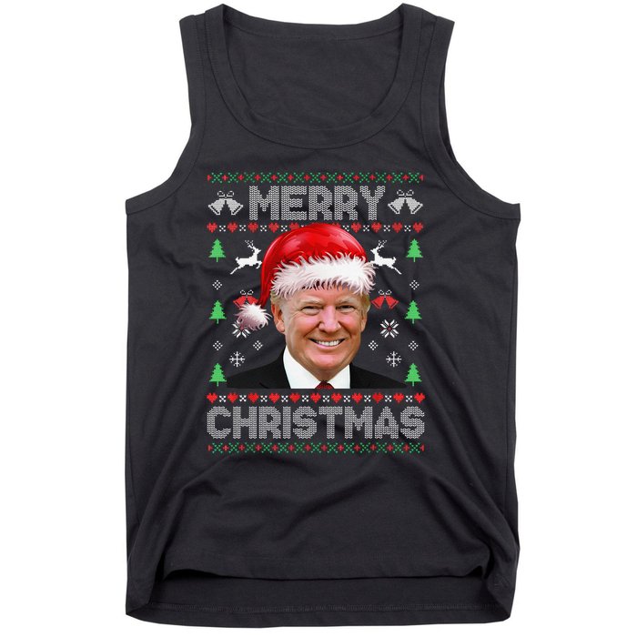 Funny Donald Trump Merry Christmas Family Ugly Sweater Xmas Gift Tank Top