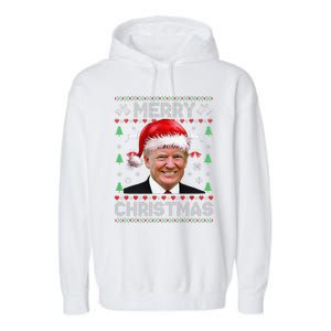 Funny Donald Trump Merry Christmas Family Ugly Sweater Xmas Gift Garment-Dyed Fleece Hoodie