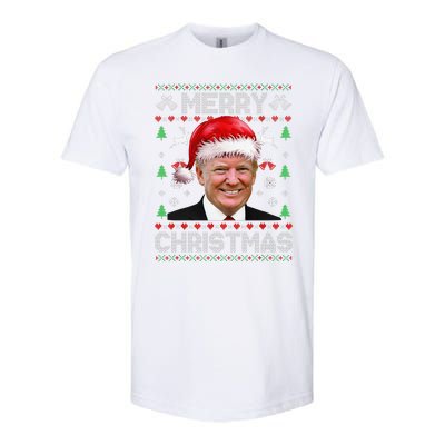 Funny Donald Trump Merry Christmas Family Ugly Sweater Xmas Gift Softstyle CVC T-Shirt