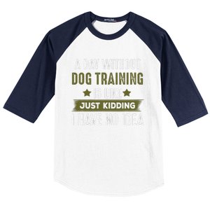 Funny Dog Training, Cool Gifts For Dog Trainers Baseball Sleeve Shirt