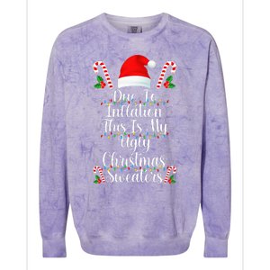 Funny Due to Inflation Ugly Christmas Sweaters Colorblast Crewneck Sweatshirt