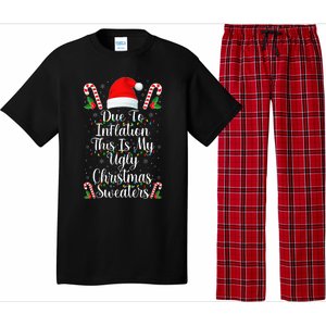 Funny Due to Inflation Ugly Christmas Sweaters Pajama Set