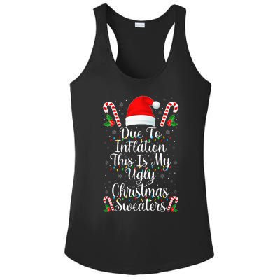 Funny Due to Inflation Ugly Christmas Sweaters Ladies PosiCharge Competitor Racerback Tank