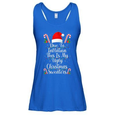 Funny Due to Inflation Ugly Christmas Sweaters Ladies Essential Flowy Tank