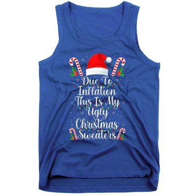 Funny Due to Inflation Ugly Christmas Sweaters Tank Top