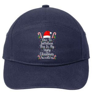 Funny Due to Inflation Ugly Christmas Sweaters 7-Panel Snapback Hat