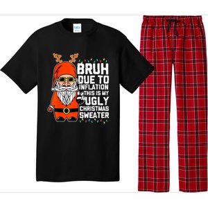 Funny Due To Inflation Ugly Christmas Sweaters Pajama Set