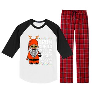 Funny Due To Inflation Ugly Christmas Sweaters Raglan Sleeve Pajama Set