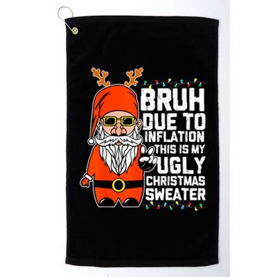 Funny Due To Inflation Ugly Christmas Sweaters Platinum Collection Golf Towel