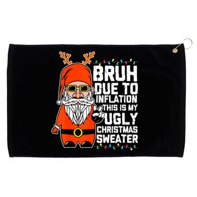 Funny Due To Inflation Ugly Christmas Sweaters Grommeted Golf Towel