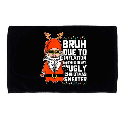 Funny Due To Inflation Ugly Christmas Sweaters Microfiber Hand Towel