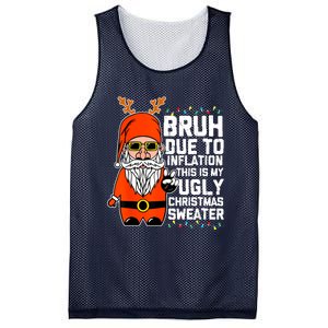 Funny Due To Inflation Ugly Christmas Sweaters Mesh Reversible Basketball Jersey Tank