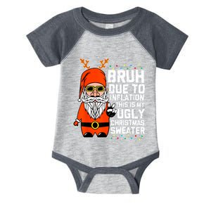 Funny Due To Inflation Ugly Christmas Sweaters Infant Baby Jersey Bodysuit