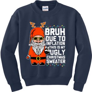 Funny Due To Inflation Ugly Christmas Sweaters Kids Sweatshirt