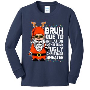 Funny Due To Inflation Ugly Christmas Sweaters Kids Long Sleeve Shirt