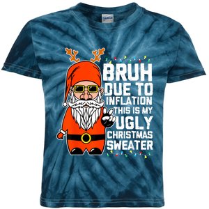 Funny Due To Inflation Ugly Christmas Sweaters Kids Tie-Dye T-Shirt