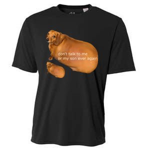 Funny DonT Talk To Me Or My Son Ever Again Geek Dog Meme Cooling Performance Crew T-Shirt