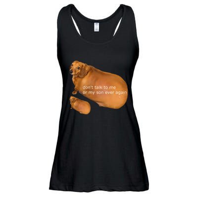 Funny DonT Talk To Me Or My Son Ever Again Geek Dog Meme Ladies Essential Flowy Tank