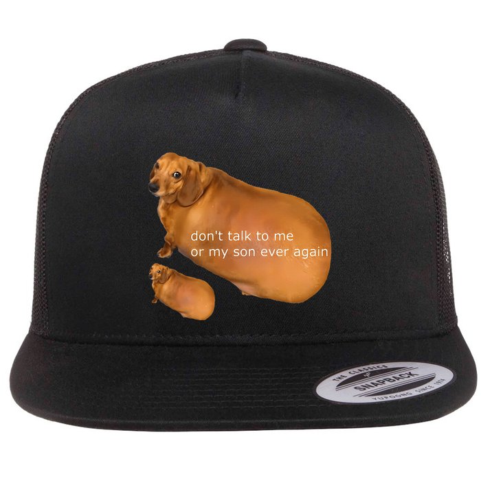 Funny DonT Talk To Me Or My Son Ever Again Geek Dog Meme Flatbill Hat