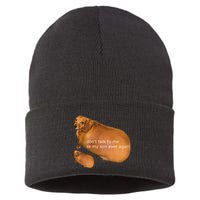 Funny DonT Talk To Me Or My Son Ever Again Geek Dog Meme Sustainable Knit Beanie