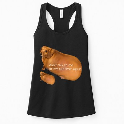 Funny DonT Talk To Me Or My Son Ever Again Geek Dog Meme Womens Tank Top